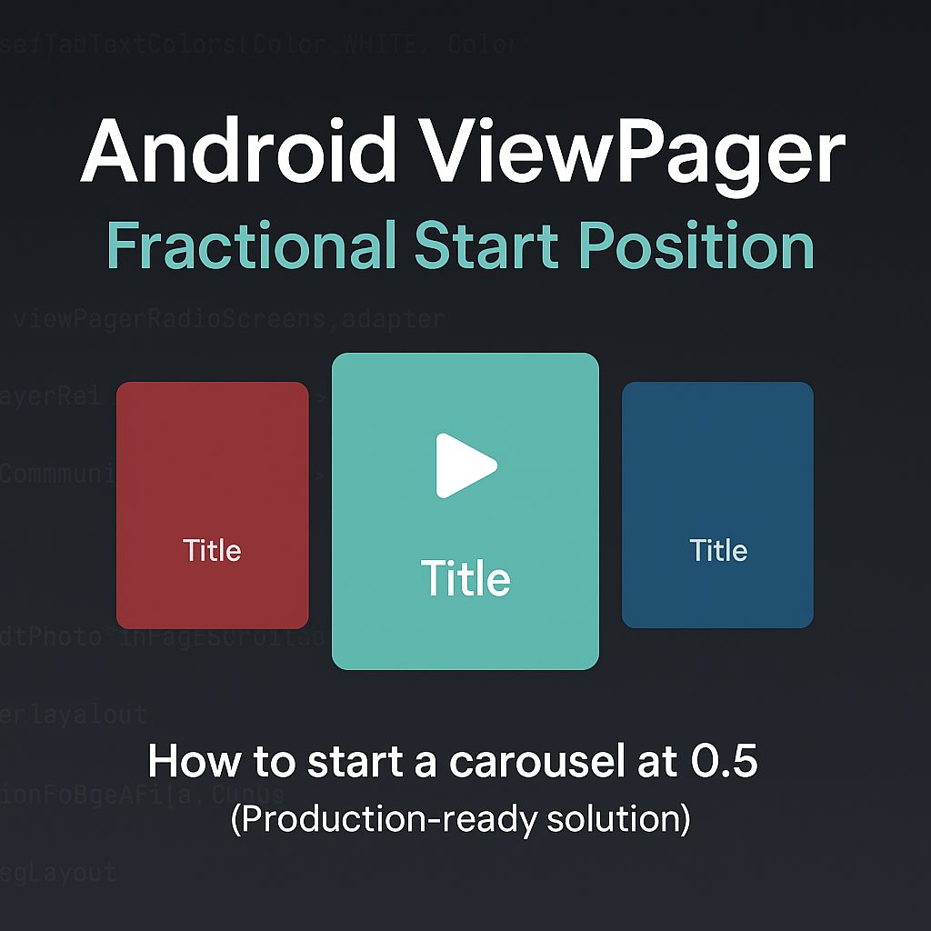 Start an Android ViewPager at a Fractional Position - Yellow! GNU